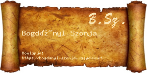 Bogdányi Szonja névjegykártya